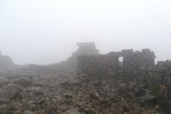 The ruins of an old observatory mark the top of the Ben Nevis.